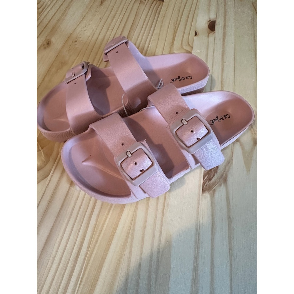 Cat & Jack Girls Pink EVA Double Buckle Slide Sandals Size 1 NWT